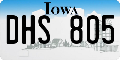 IA license plate DHS805