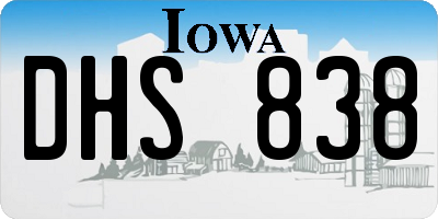 IA license plate DHS838