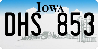 IA license plate DHS853