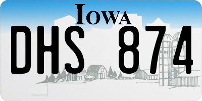 IA license plate DHS874