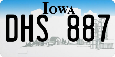 IA license plate DHS887