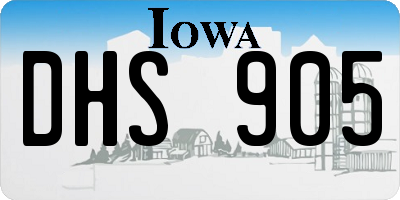 IA license plate DHS905