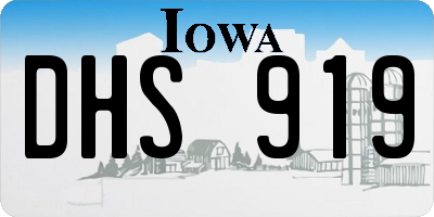 IA license plate DHS919