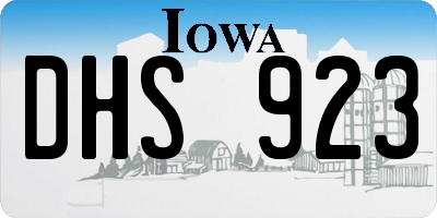 IA license plate DHS923