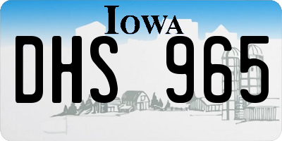 IA license plate DHS965