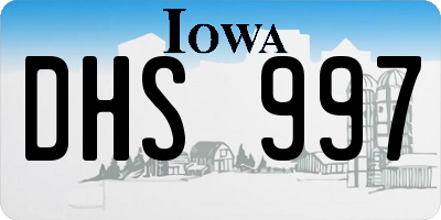 IA license plate DHS997