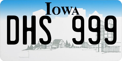 IA license plate DHS999