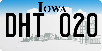 IA license plate DHT020