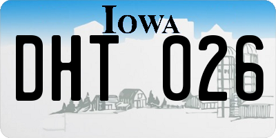 IA license plate DHT026