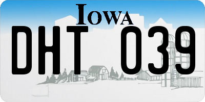 IA license plate DHT039