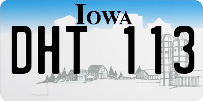 IA license plate DHT113