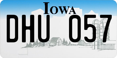 IA license plate DHU057