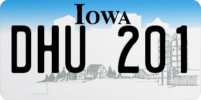 IA license plate DHU201