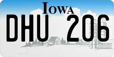 IA license plate DHU206