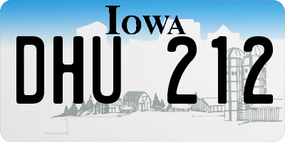 IA license plate DHU212