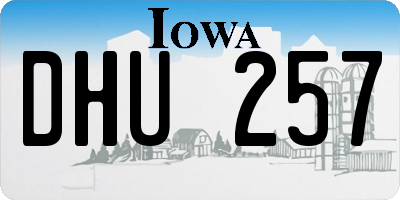 IA license plate DHU257