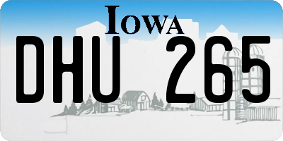 IA license plate DHU265