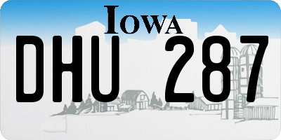 IA license plate DHU287