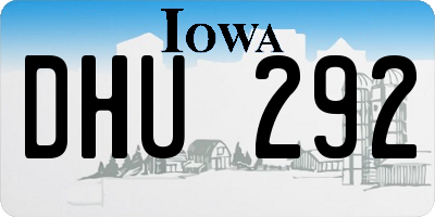 IA license plate DHU292