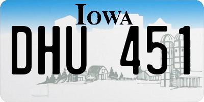 IA license plate DHU451