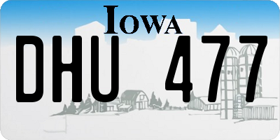 IA license plate DHU477