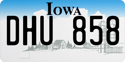 IA license plate DHU858