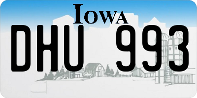 IA license plate DHU993