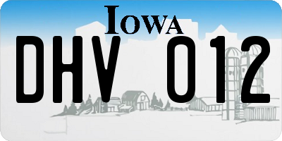 IA license plate DHV012