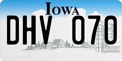 IA license plate DHV070