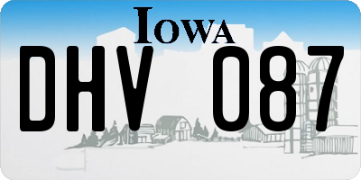 IA license plate DHV087