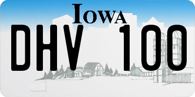 IA license plate DHV100