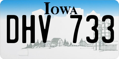 IA license plate DHV733