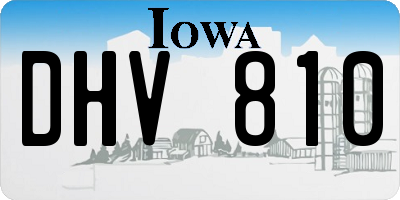 IA license plate DHV810