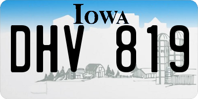 IA license plate DHV819