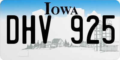 IA license plate DHV925