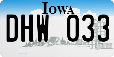 IA license plate DHW033