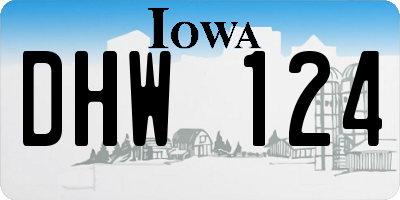 IA license plate DHW124