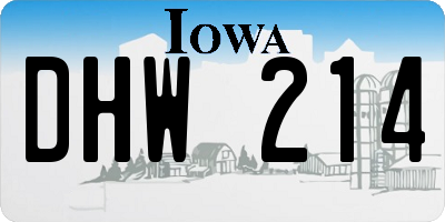IA license plate DHW214