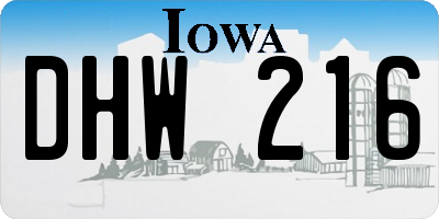 IA license plate DHW216