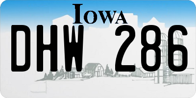 IA license plate DHW286