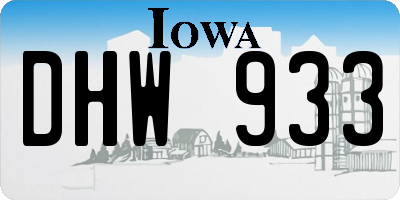 IA license plate DHW933