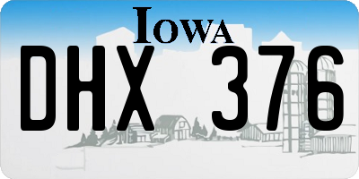 IA license plate DHX376