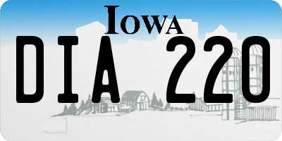 IA license plate DIA220