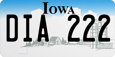 IA license plate DIA222