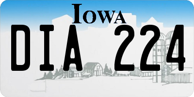 IA license plate DIA224