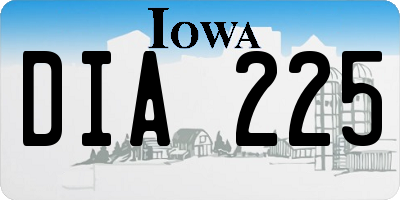 IA license plate DIA225