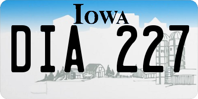 IA license plate DIA227