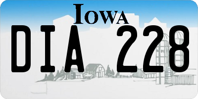 IA license plate DIA228