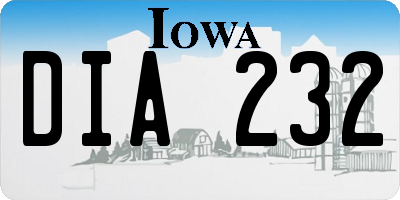 IA license plate DIA232