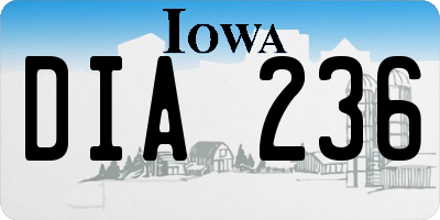 IA license plate DIA236